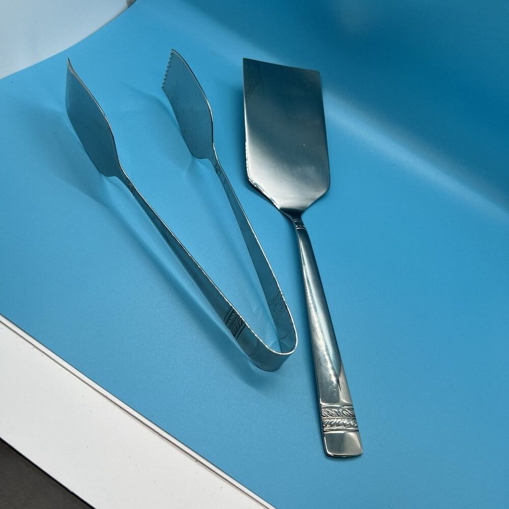 REED & BARTON 18/10 Stainless Steel Serveware Evergreen NEW tongs server cake